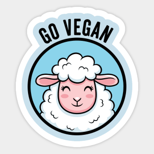 Cute Sheep Go Vegan Sticker